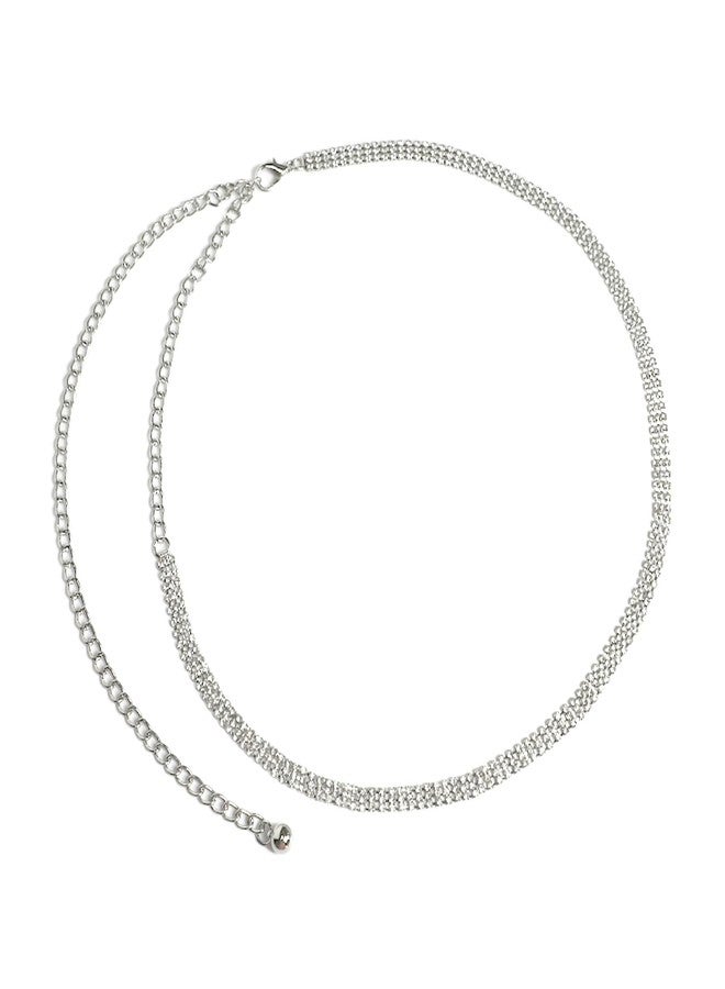 Gallipower Chain Belts for Women, Adjustable Silver Metal Chain Belt,Fashion Metal Waist Chain Chunky Belts for Dresses Jeans - Image 1
